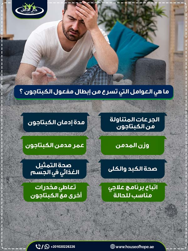 ما هي العوامل التي تسرع من إبطال مفعول الكبتاجون ؟
