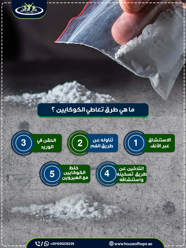 اليك حقيقة علاج ادمان الكوكايين فى المنزل واهم 5 عوامل لنجاح العلاج 1 ما هي طرق تعاطي الكوكايين ؟